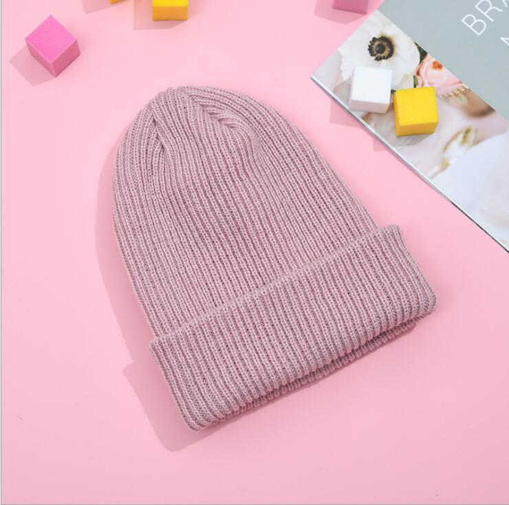 Solid strikket varm blød trendy vinter hatte enkel koreansk stil kvinder afslappede hætter all-match beanie hip hop hat: 4