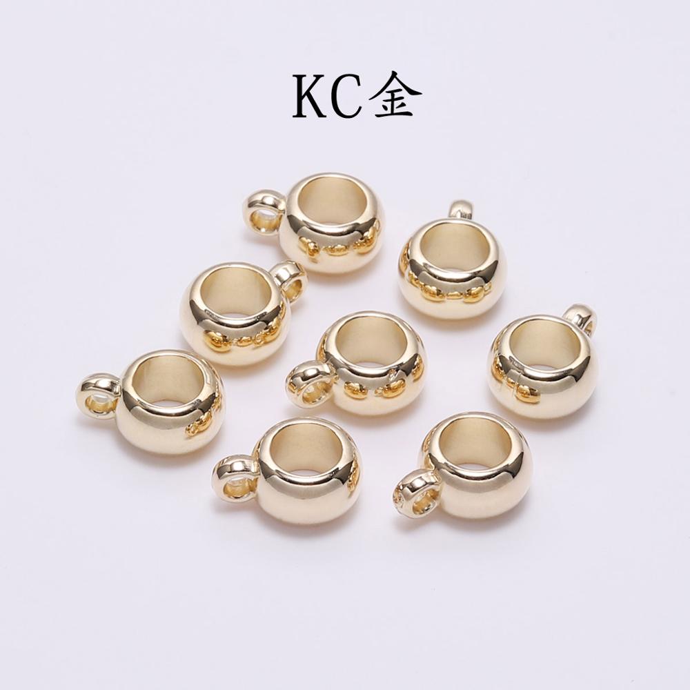 50 sztuk/partia wisiorek klip klamrami Bail haki CCB Big Hole paciorek Spacer luźne koraliki złącze do tworzenia biżuterii dostaw: KC Gold / 8mm x 50pcs