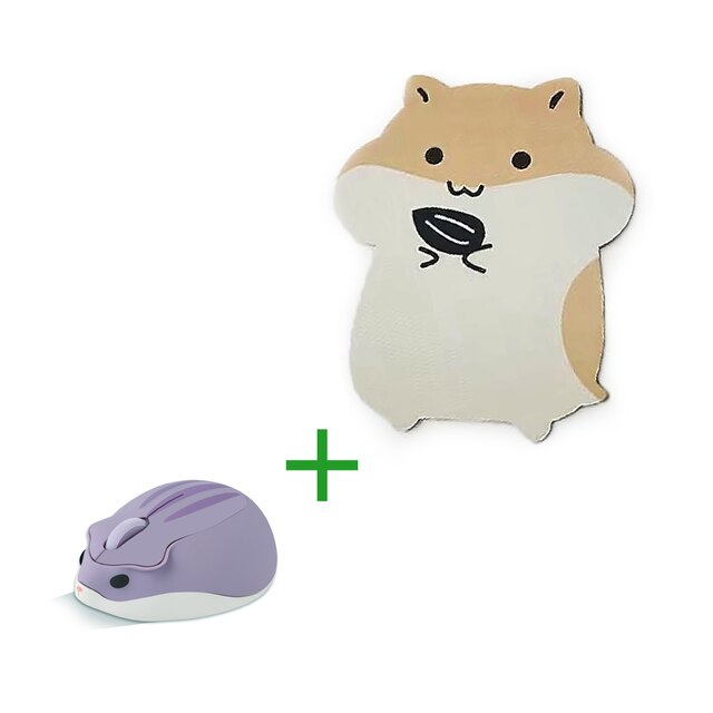 CHYI 2.4G Wireless Mouse Cute Hamster Mause 1200 DPI USB Mini Optical Computer Mice For Girl Kids Laptop Notebook: Purple Combo