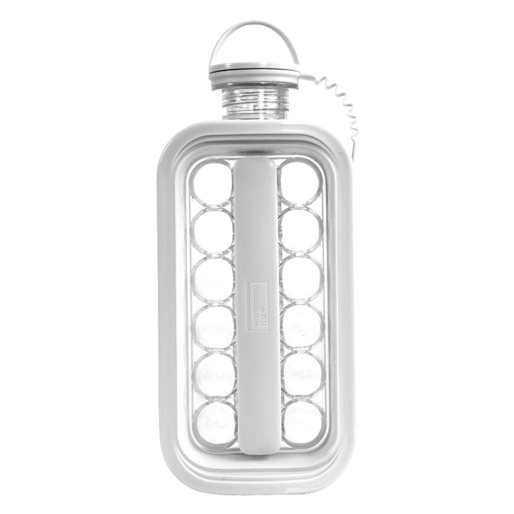 Wonderlife Ice Ball Maker Kettle 2-in-1 Portable Ice Kettle Ice Cubic Maker Container With Lid For Cocktail Ice Coffee Ice: Grey