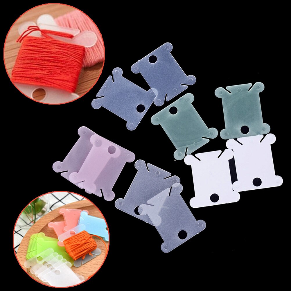 100Pcs/Pack Plastic Embroidery Floss Craft Thread Bobbin Cross Stitch Storage Holder