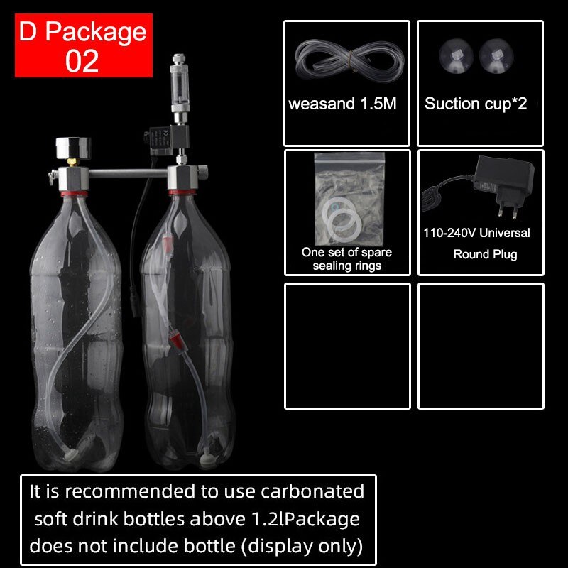 DIY Aquarium Carbon Dioxide Ggenerator Set Homemade Waterweed CO2 Solenoid Valve Cylinder Aquarium Accessories: D02