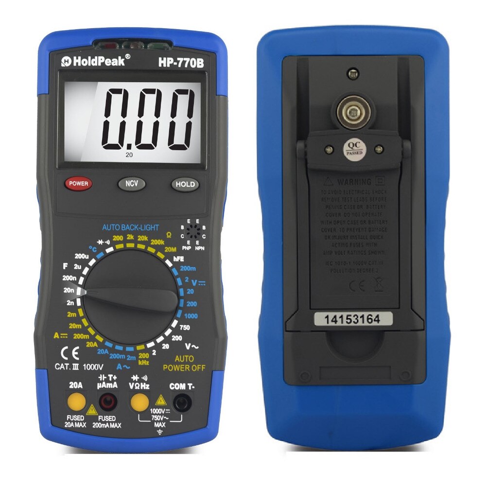 Multimetro HoldPeak HP-770B NCV Digital Multimeter... – Vicedeal