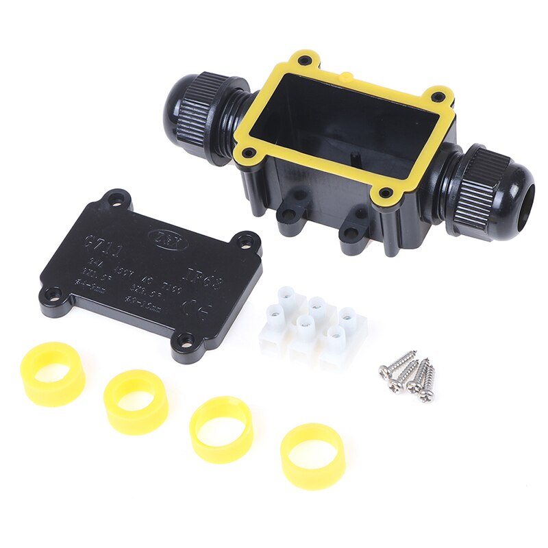 Boîte de jonction électrique étanche 1pc 2 voies pour câble d'éclairage extérieur IP68