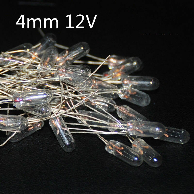 20pcs miniature bulb 12V 4mm white hair yellow bulb incandescent bulb Edison filament antique lamp