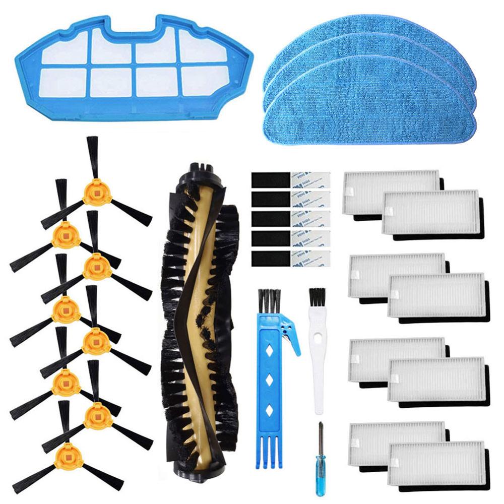 Accesorios repuestos para Cecotec aspiradora Robot Conga Excel 990 1 cepillo principal, 8 filtros Hepa, 8 brochas laterales, 3 telas