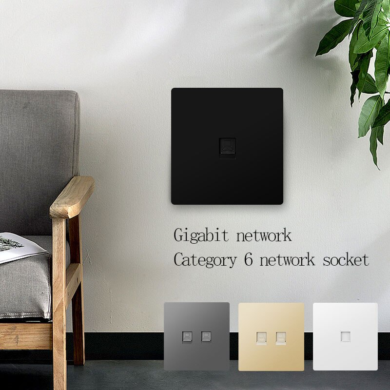 KEKA 86 Standard Computer Socket PC Panel CAT5 CAT6 Network Module RJ45 Cable Interface socket 2 Gang Internet Outlet