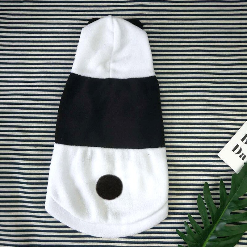 Aapet 1pc fleece hund hoodie söt panda modellering kläder för hund vinter varm valp jumpsuit jacka tröja för s / m storlek hund