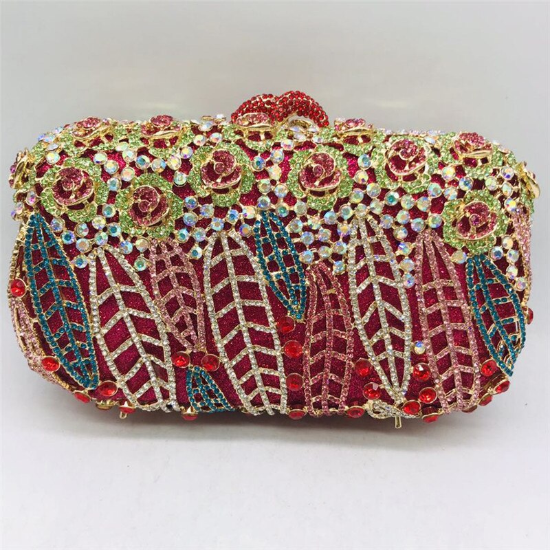 Vrouwen diamanten clutches strass tas bloem kristallen clutch luxe kristallen clutches afrikaanse bruids bruiloft feest handtassen tassen