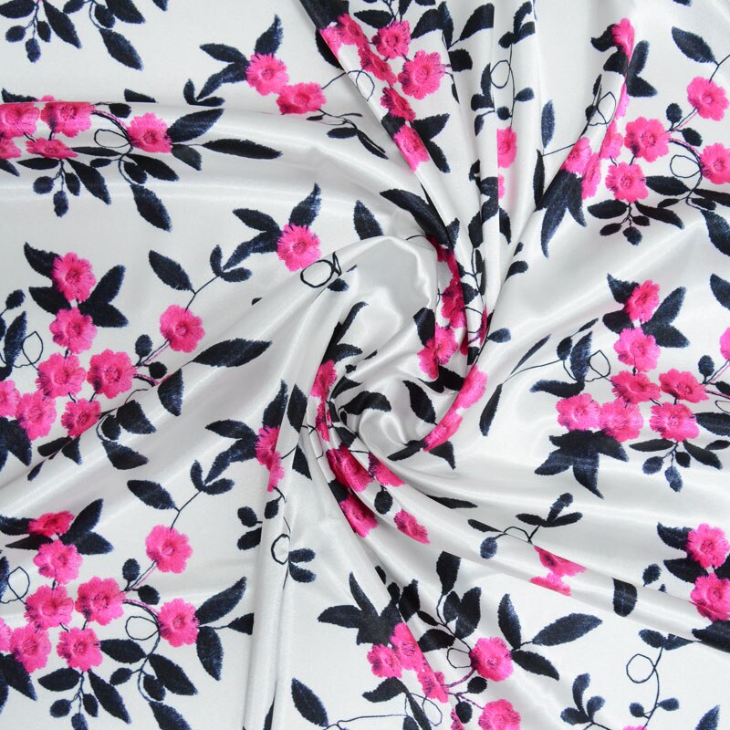 Fashionable Digital print satin fabric lovely pattern nigerian real satin silk fabric for garment SA17018