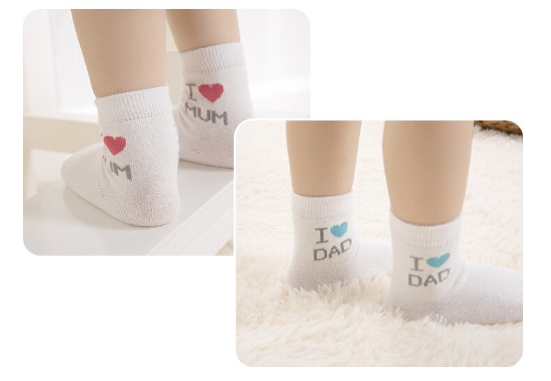 I Love MUM DAD Set Thicken Comfort Cotton Spring Fall And Winter Newborn Kids Boy Baby Girl Socks