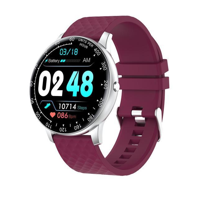 H30 Smart Horloge Mannen Vrouwen Diy Watchface Full Touch Fitness Tracker Hartslag Bloeddruk Smart Klok IP68 Waterdicht Horloge: purple