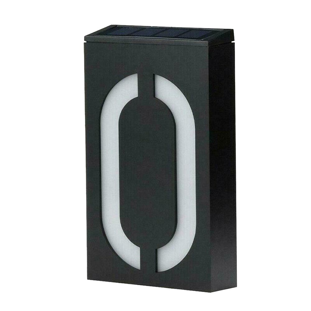 LED Solar Power Light Sign House Number Door Address Plaque Outdoor Wall Lamp Number Digits Plate Wall Sign Light Sensor: 0