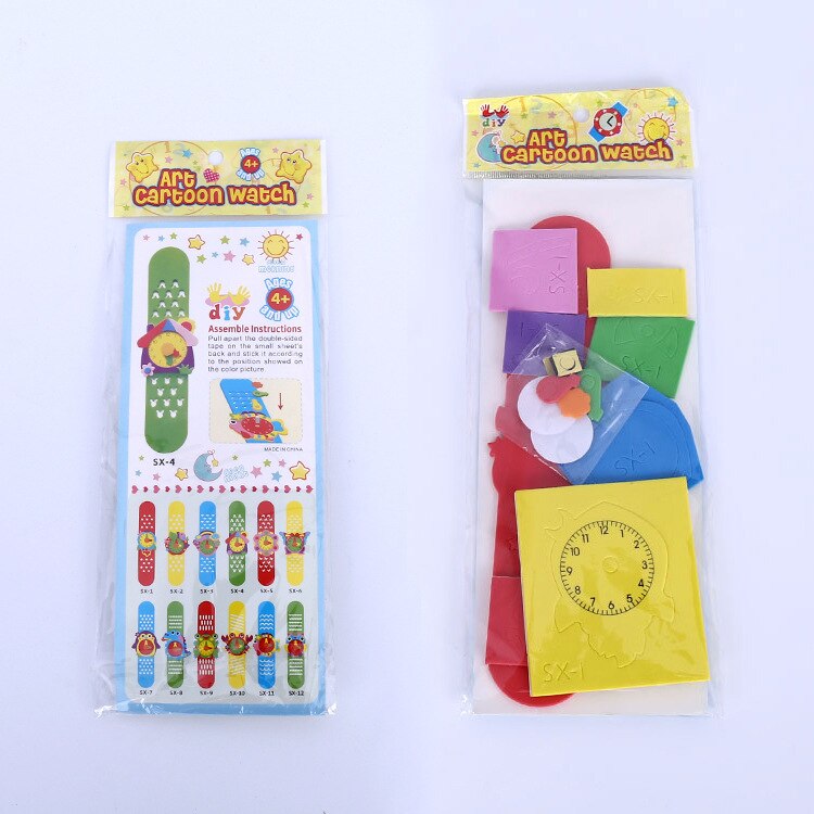 Producten Diy Plakken Horloge Kleuterschool Handgemaakte Materiaal Pack Cartoon Dier Horloge Kinderen Horloge: Default Title