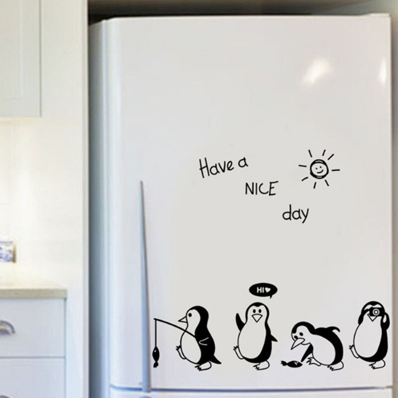 Cartoon Muurstickers Voor Kinderen Kamers Hebben Een Mooie Dag Pinguïn Stickers Op De Muur Koelkast Home Decor Muurstickers