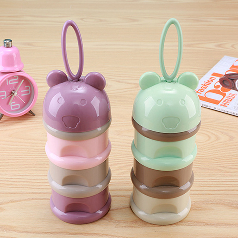 3 Layer Frog Style Portable Baby Food Storage Box Essential Cereal Cartoon Milk Powder Boxes Toddler Kids Formula Milk Container
