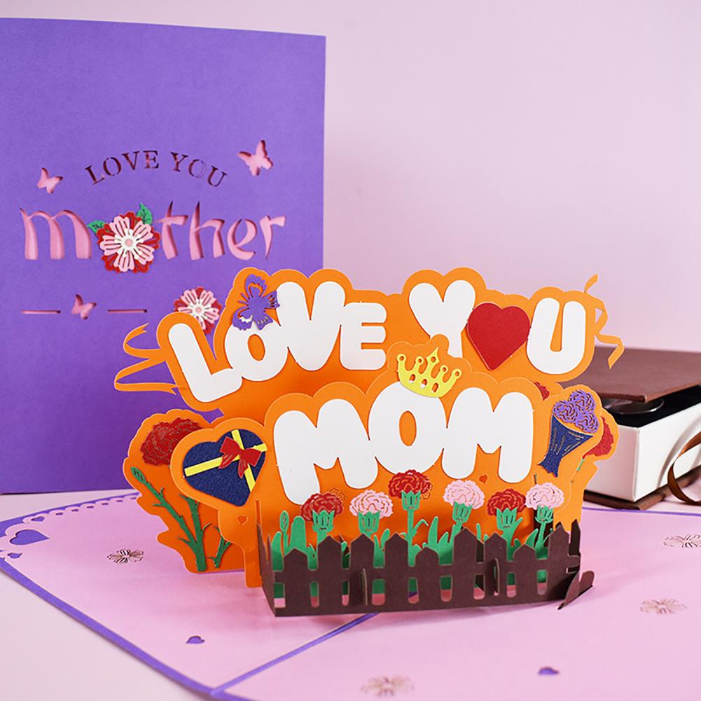 Carte de vœux créative 3D pour la fête des mères, jolie carte de vœux, DIY