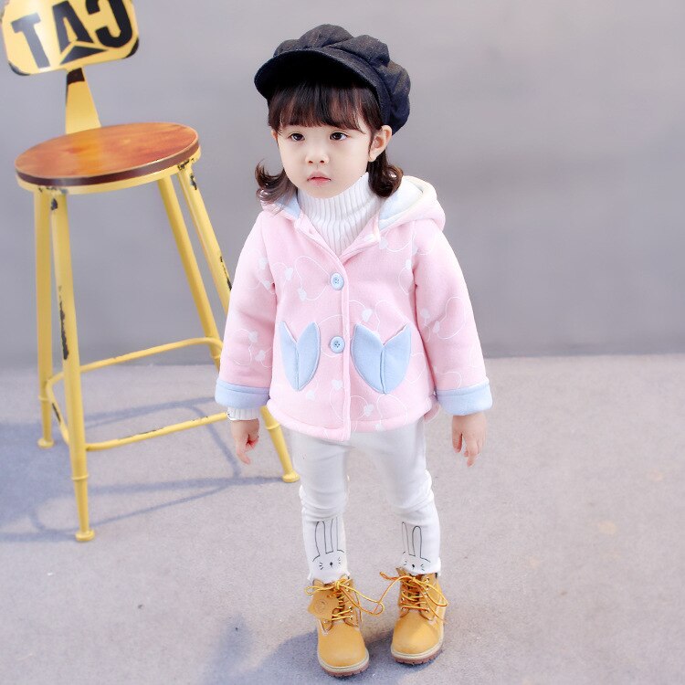 Novo Inverno Bebê Casaco Menina de Inverno de Espessura Outono Outwear Casaco Bebê 9BB021