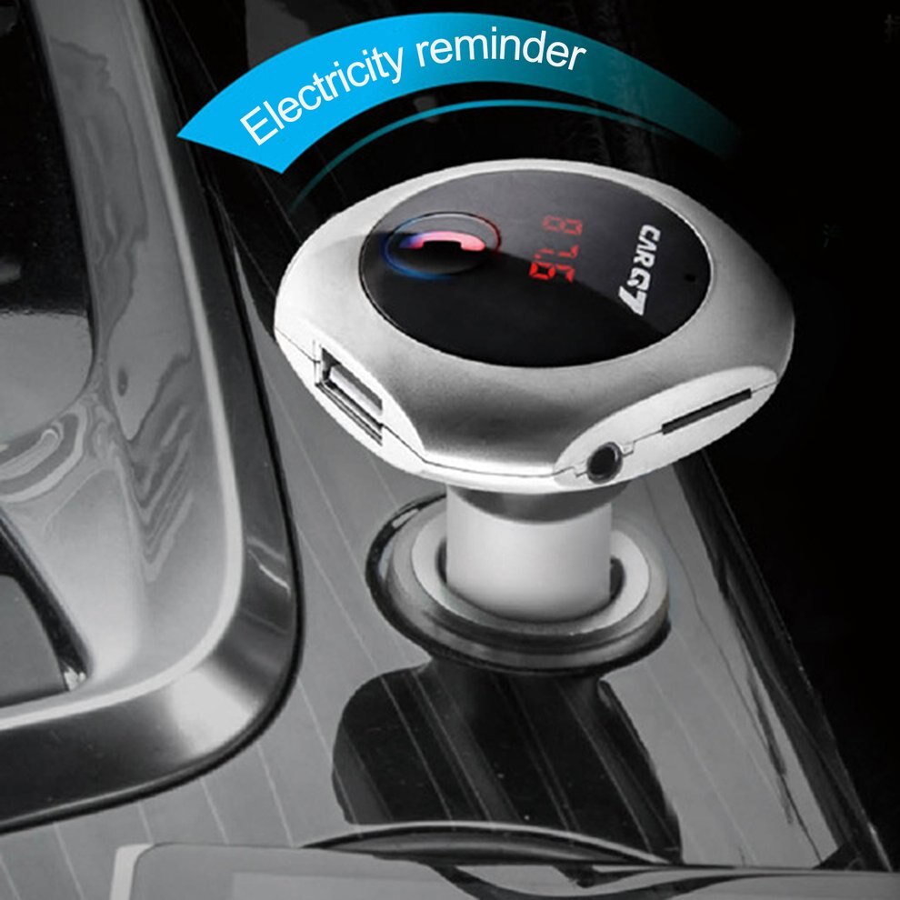 Car Player Dual USB Wireless W Slot-in FM Transmitter MP3 Player 360 Degrees Rotating Car Charger