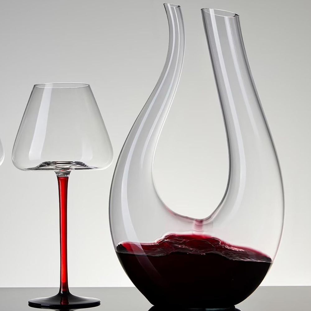 Vinkaraffel, rødvinskaraffel, vinlufter ,100%  håndblæste blyfri krystalglas, vinkarafler og karafler, vin