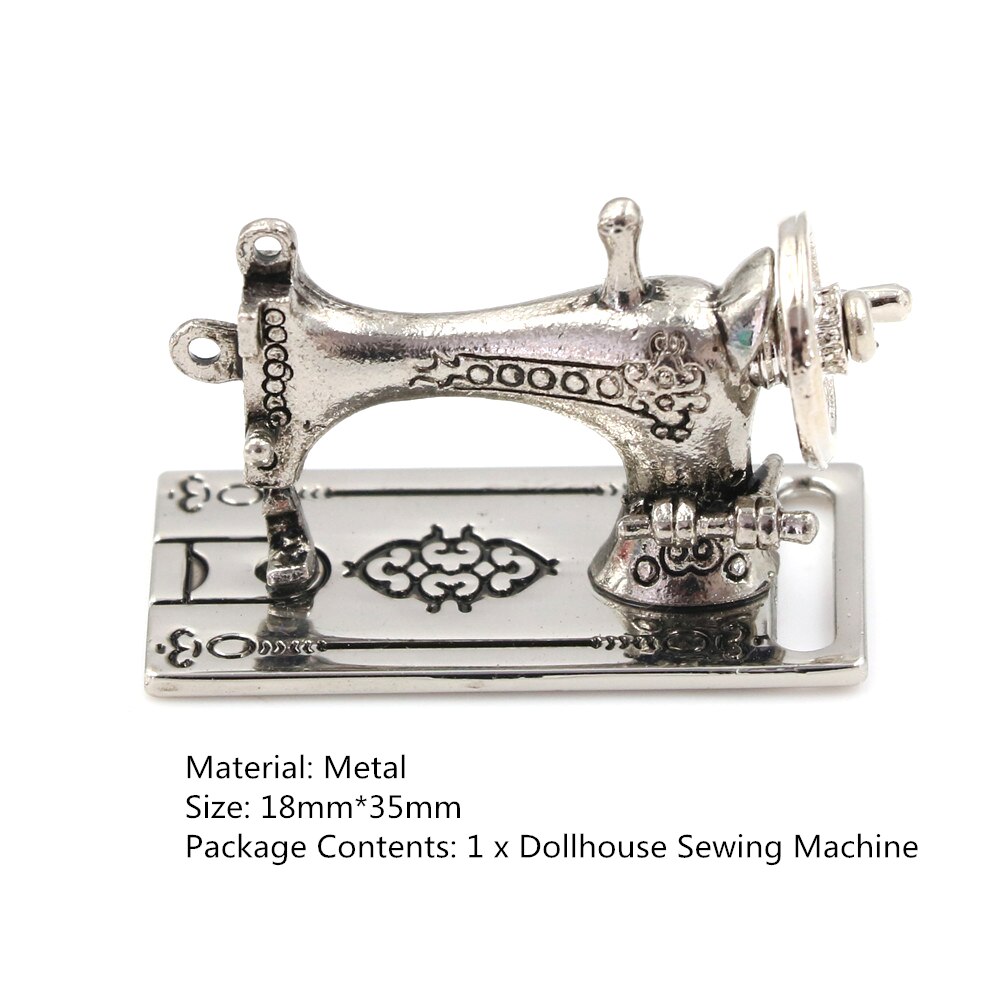 1:12 Mini Sewing Machine Simulation Home Furniture for Girl Doll House Decoration Dollhouse Miniature Accessories: 1