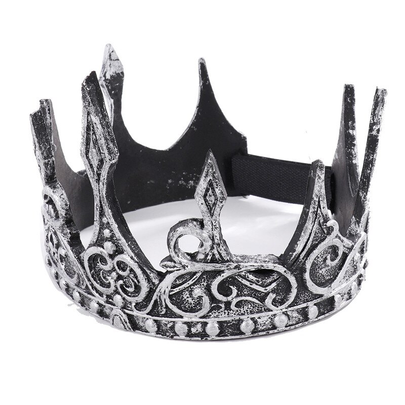 Corona de reyes medievales de espuma de PU 3D, rey Medieval, tocados de Corona real, tocado antiguo, Corona vikinga, Hombre, traje de rey Up