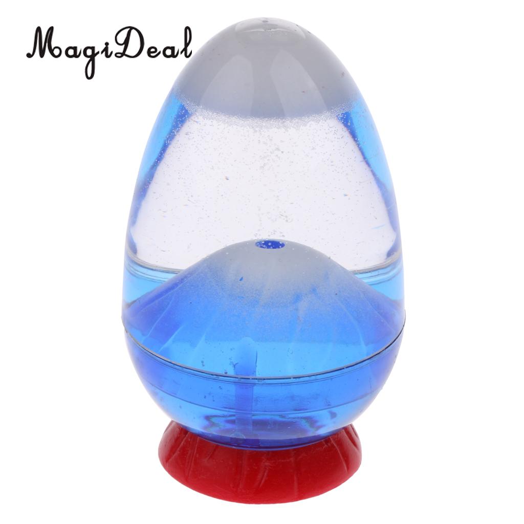 Volcano Eruption Egg Liquid Sandglass Hourglass Sand Timer Gadget Toy Home Decor Shelf Display Ornament Decoration: White