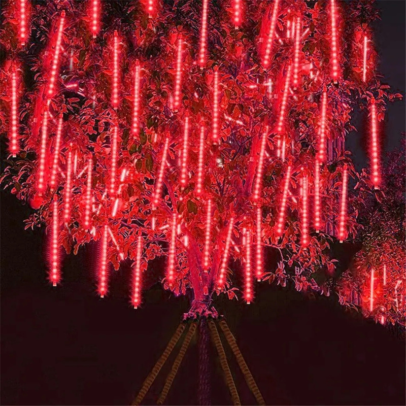 220V/110V LED Meteorschauer Lichter Meteor Regen Lichterketten Hochzeit Weihnachten Outdoor Straße Baum Dekoration Beleuchtung: YELLOW / 6-10W / O