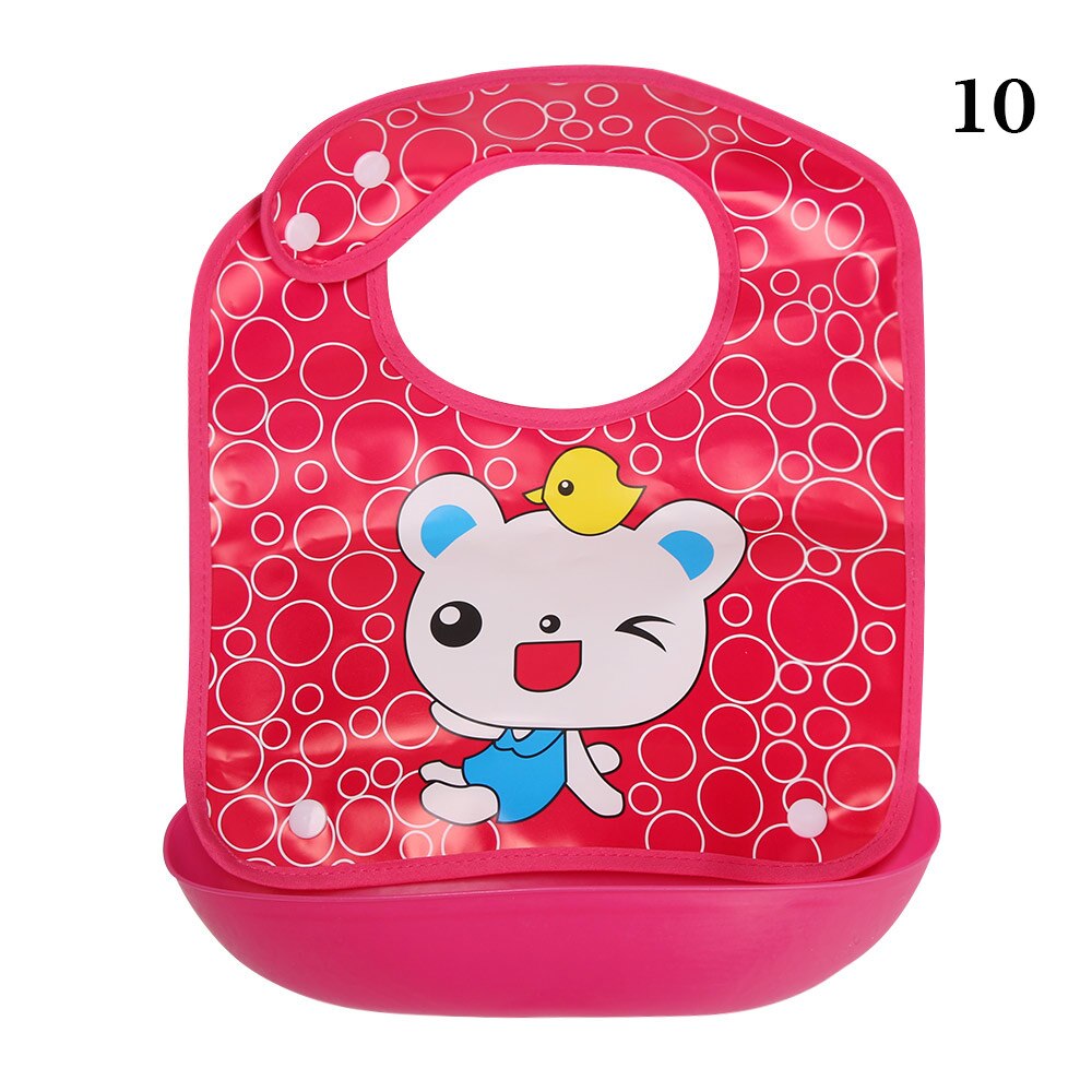 Cute Cartoons Bibs for Baby Children Waterproof EVA Removable Washable Bib Feeding Apron Saliva Bib Towel Accessories