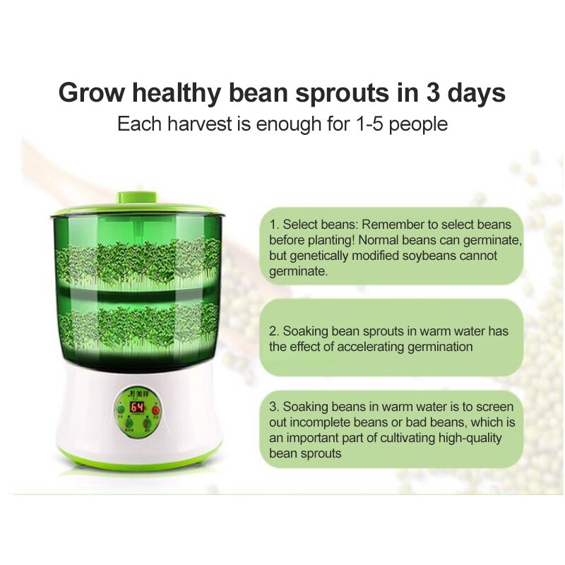 Brotes de soja s máquina automática de gran capacidad inteligente brotes de soja s brotando verde brotes de soja máquina de