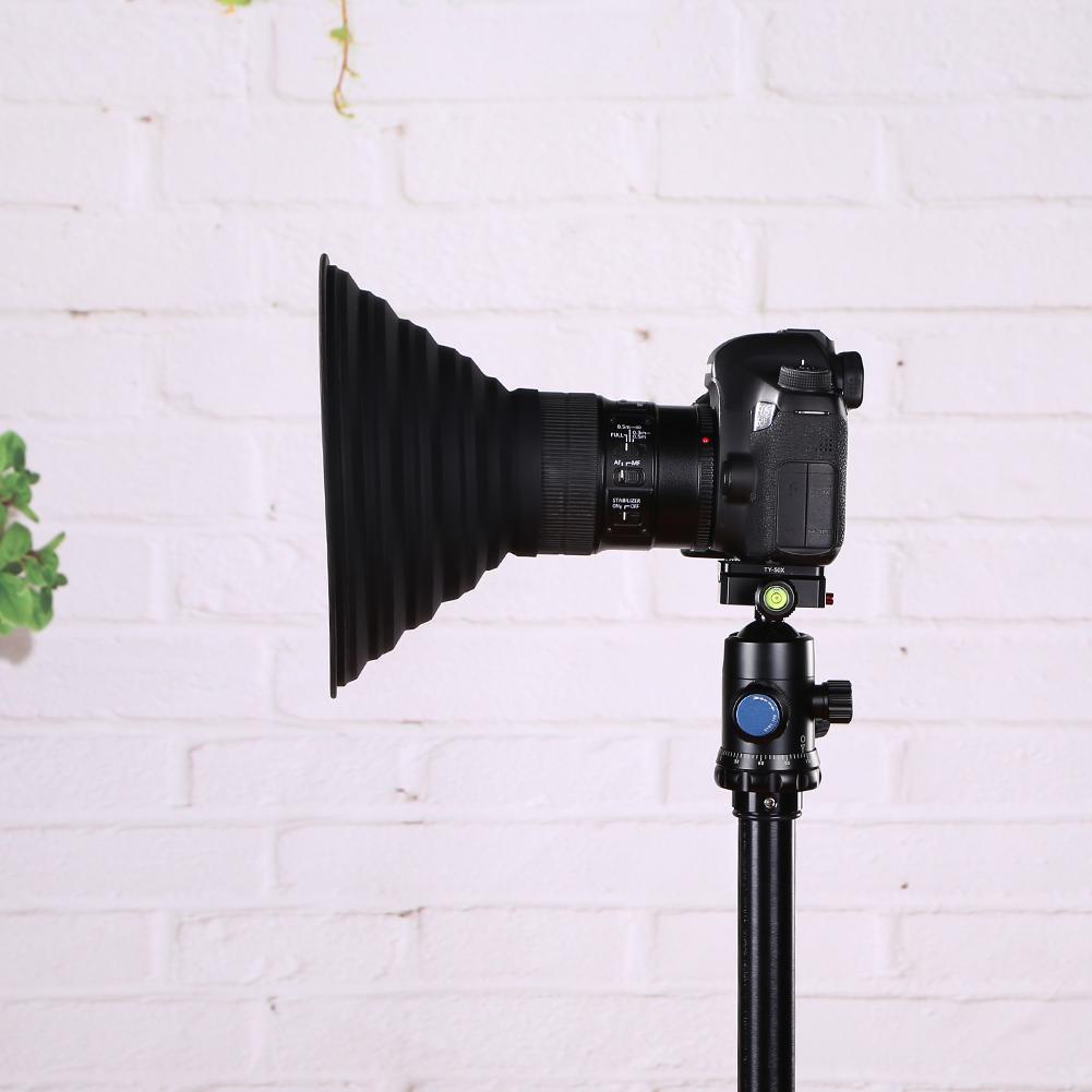 1pz in silicone Len Cappuccio Portatile Eliminare I Riflessi e Notturno riflesso anti-vetro ultimo Portatile Della Macchina Fotografica Riflettente Foto Cappuccio
