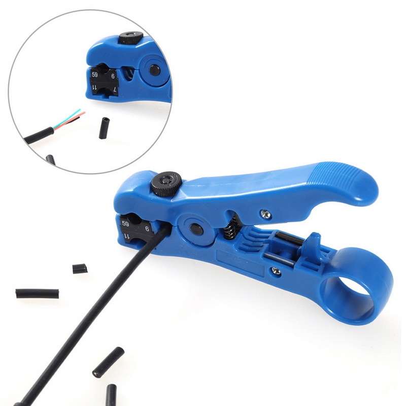 Multi-functional Electric Stripping Tools for UTP/STP RG59 RG6 RG7 RG11 Striper Cable Wire Pliers