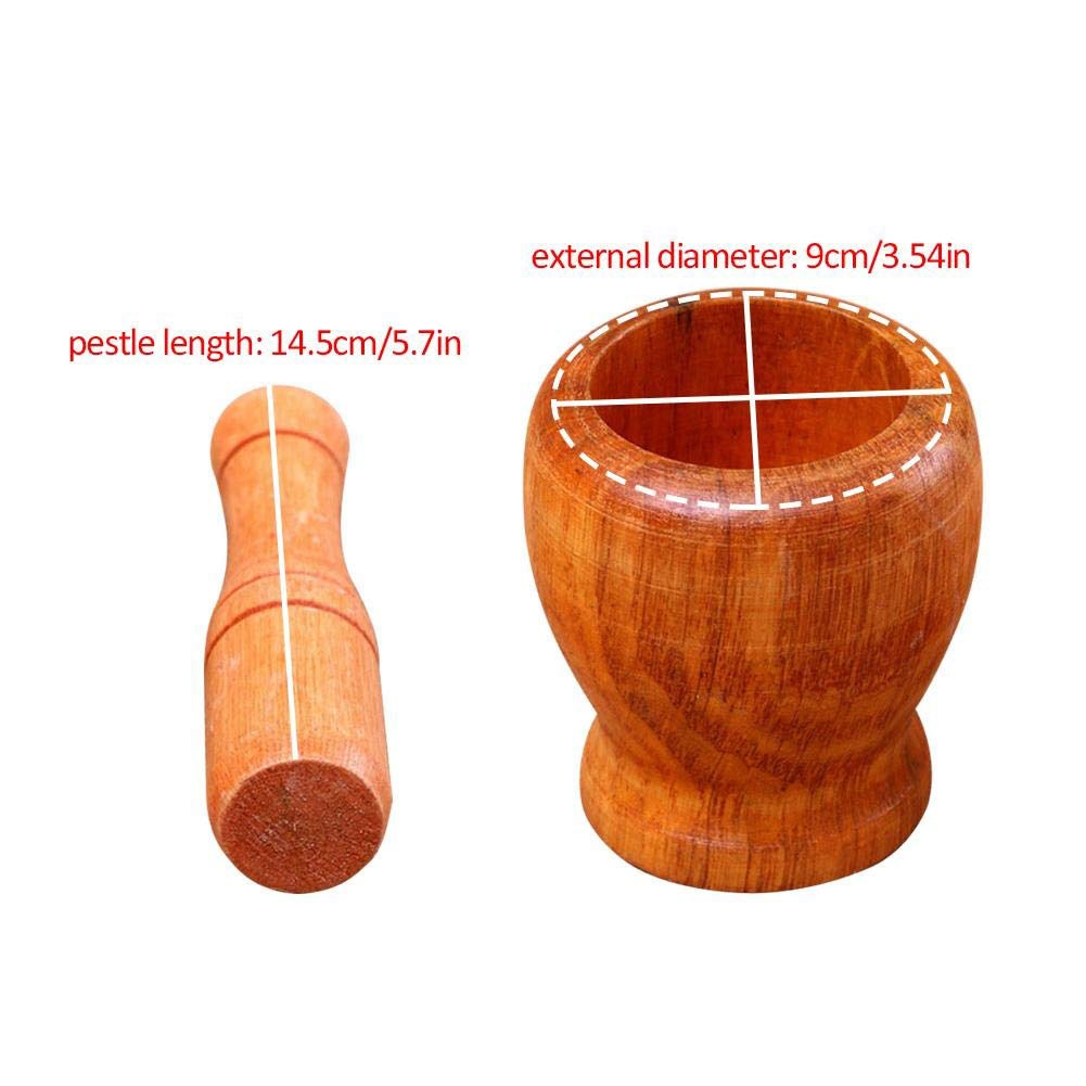 Juego de mortero y mortero de madera, triturador de especias, pimienta y hierbas, molinillo para ajo, Bol para mezclar, Bol para prensa, utensilios de cocina