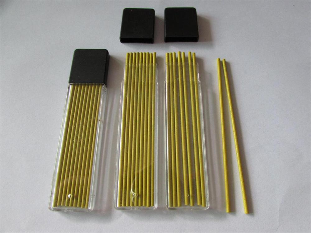 Hvide ledninger påfyldning 3 pakker 27 stk 2mm mekaniske blyantledninger genopfyldning automatisk fremdrift blyholder gul: Gul