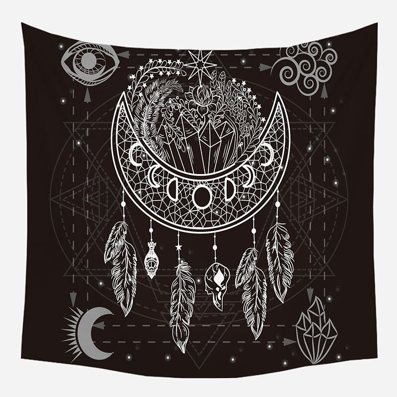 PATIKIL Acchiappasogni Boho A Forma Di Stella E Luna - Rosa - 20x100 Cm - Decorazione Murale In Macramè Con Perline E Nappe - Per Camera Da Letto, Matrimonio E Caffè - 3