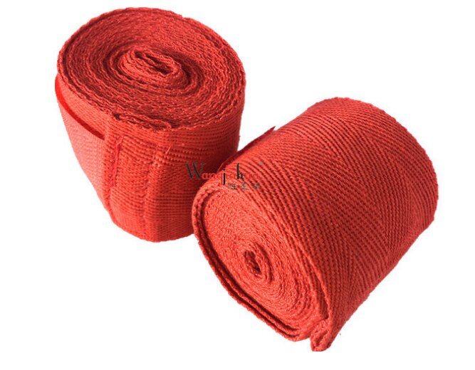 Cotton 2.5m Boxing Bandages Tied Hands With Fighting Wraps With Muay Thai Boxing Troublesome Hand Straps With Hand Guard: Red