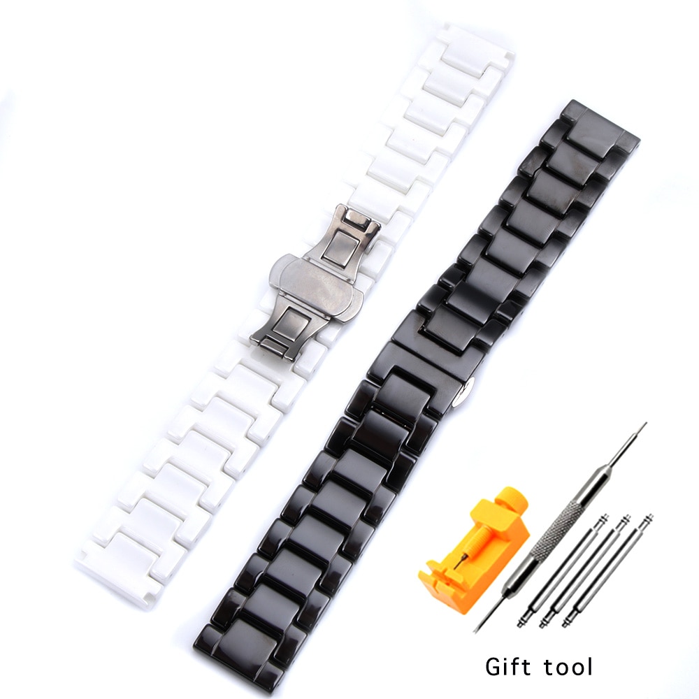 12/14/16/18/20/22mm shine voor samsung gear  s2/s3 horlogeband keramische horlogeband luxe metalen armband voor huawei watch 2