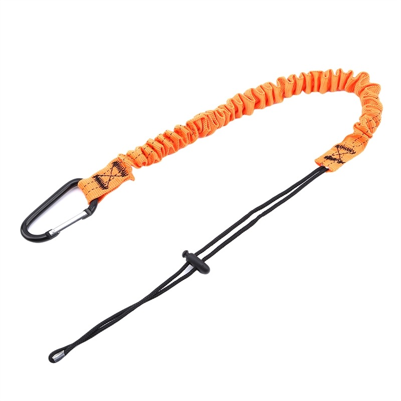 Cuerda elástica de seguridad con gancho de mosquetón, cuerda de seguridad anticaída para trabajo aéreo, accesorios de escalada: Amarillo claro