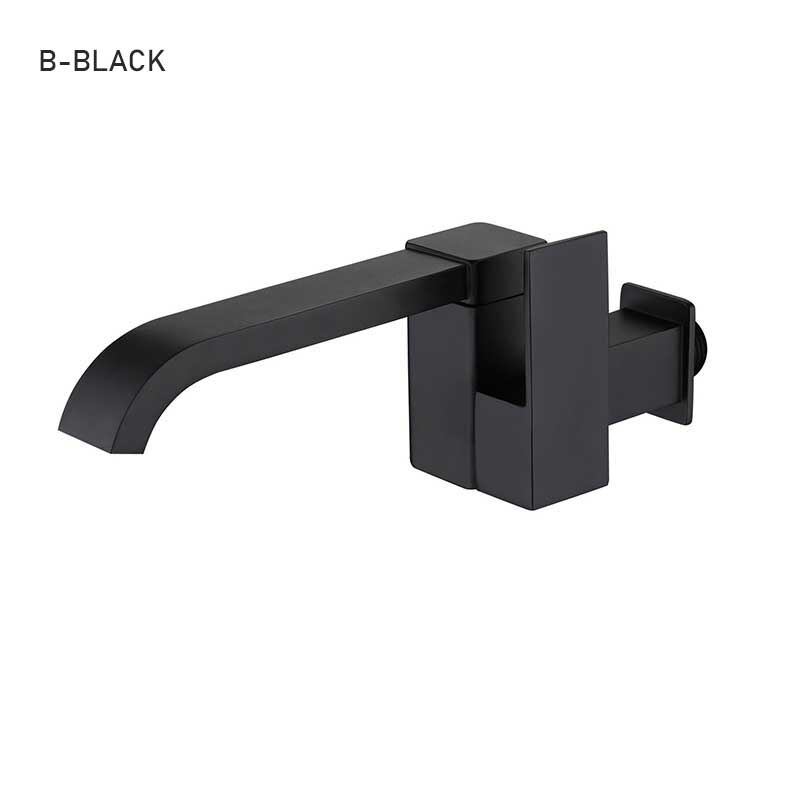 Waterval Wastafel Kraan Mop Zwembad Tap Matte Black Vierkante Badkamer Mop Kraan Outdoor Kraan Voor Garden Wall Mounted Koud Water tap: B-BLACK