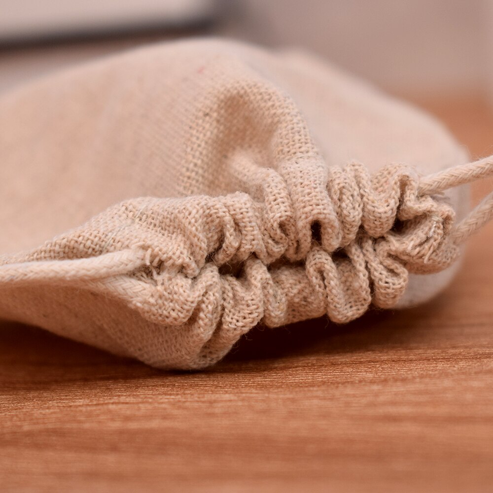 Natural Resuable Cotton Fabric Linen Drawstring Bag Food Packaging Bag Jewelry Storage Bag Christmas