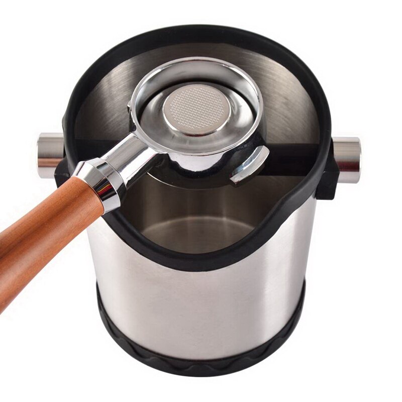 Non-Slip Silicone Base Coffee Grounds Container Drain Container Stainless Steel Filter: Default Title