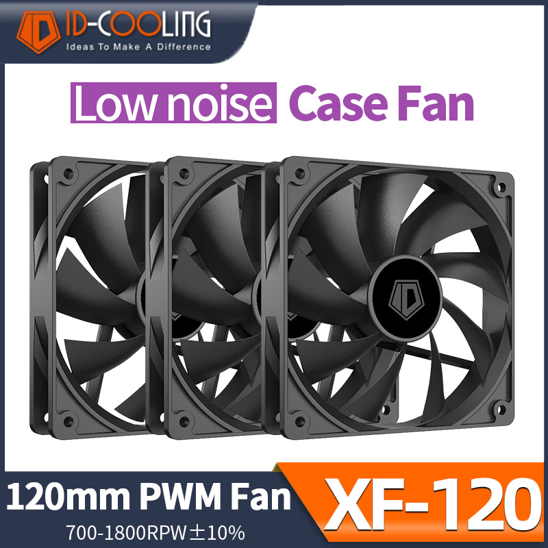 ID-COOLING XF-120-K Eenvoud Efficiëntie PC Gamer Computer Case Fan 12V 4Pin PWM Snelheid aanpassen Serialiserbare koeling Ventilador