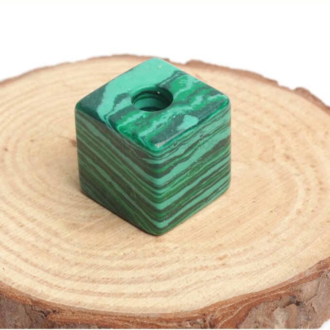 1pc Naturale di Pietra Grandi Buchi Perline di Forma Quadrata 16mm Branelli Del Distanziatore Per FAI DA TE Gioielli FAI DA TE Accessori: SYNTHETIC MALACHITE