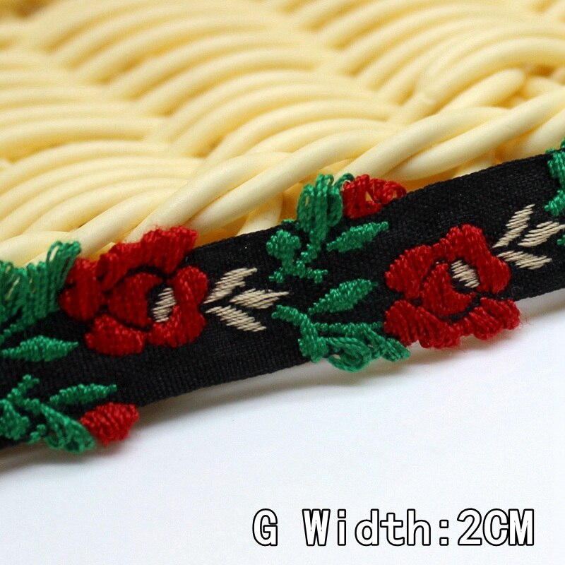 2 yards/lot japon doux Kawai style fille cheveux boucles d'oreilles et un chapeau de paille garni dentelle tissé jacquard sangle bricolage Zakka ruban: G 2CM