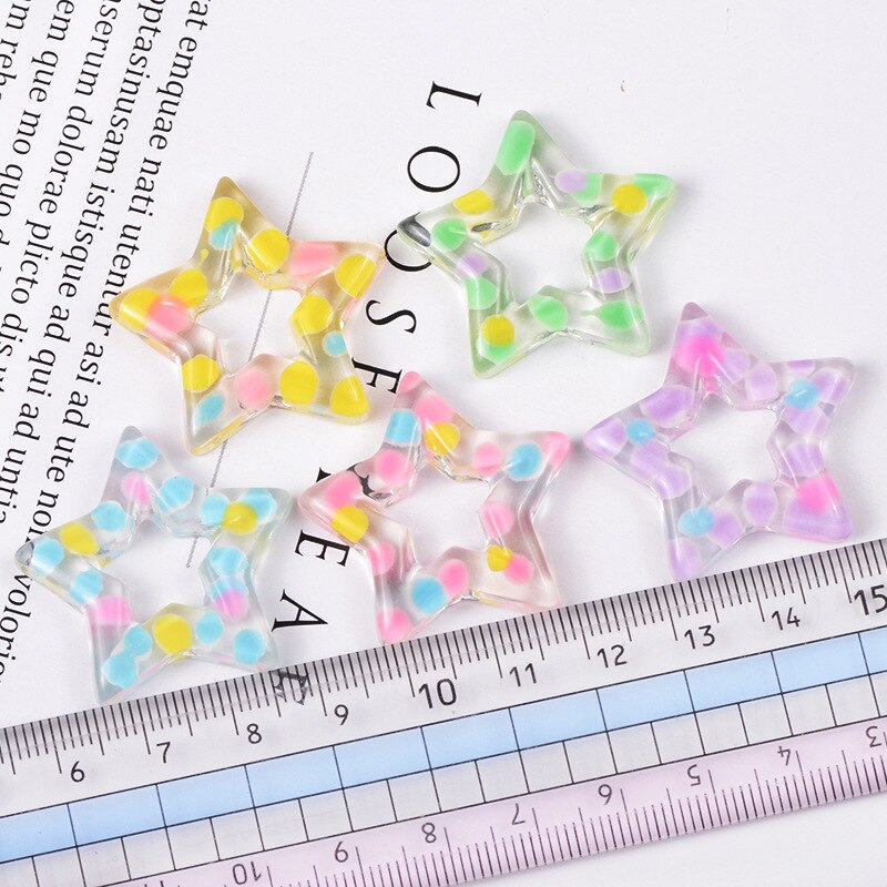 5 uds Baba encantos punto estrella accesorios para Slime perlas para hacer con cordón para manualidades DIY Scrapbooki: 5PCS MIXED