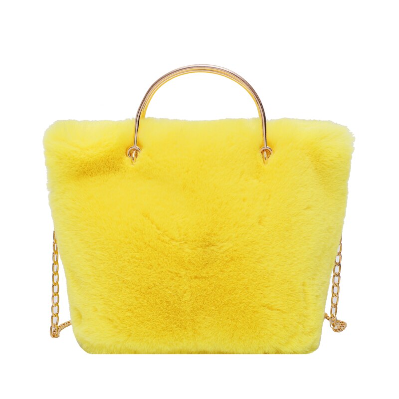 Messenger Bag Mode Emmer Zak Stijl Dame Schoudertas Kunstmatige Fur Lady Casual Dame Handtas Envelop: Yellow