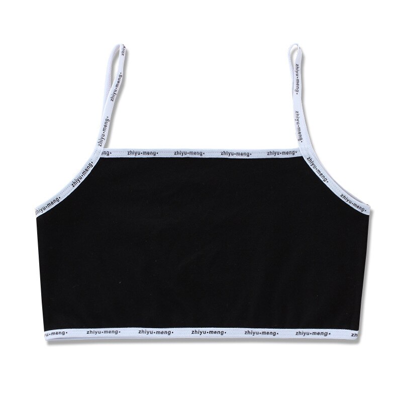 Soutien-gorge d'entraînement en coton pour filles, sous-vêtements pour adolescentes, Lingerie: Black