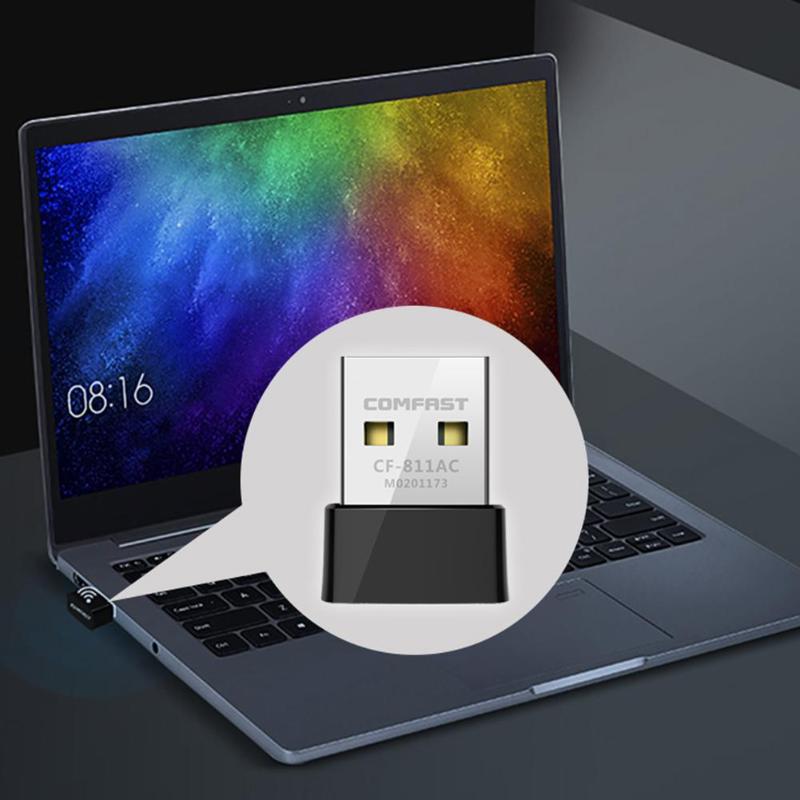 Comfast cf -811ac 650 mbps wifi usb adapter 2.4+5.8 ghz 1/2/5.5/11 mbps 6/9/12/18/24/36/48/54 mbps 200 433 mbps pc netwerkkaart dongle