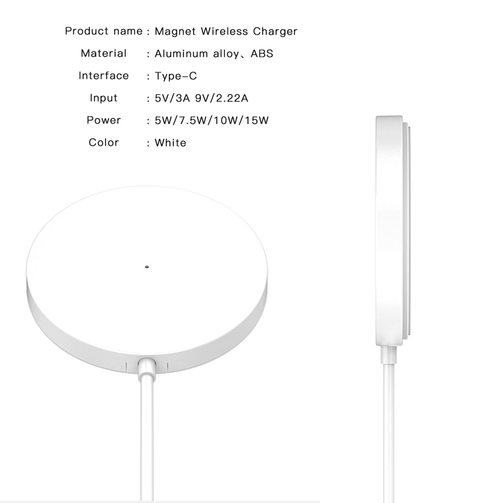 15W Magnetische Draadloze Oplader Voor Telefoon 12 Max Pro Snel Opladen Pad Quick Draadloze Oplader Dock Magsafing Telefoon Oplader