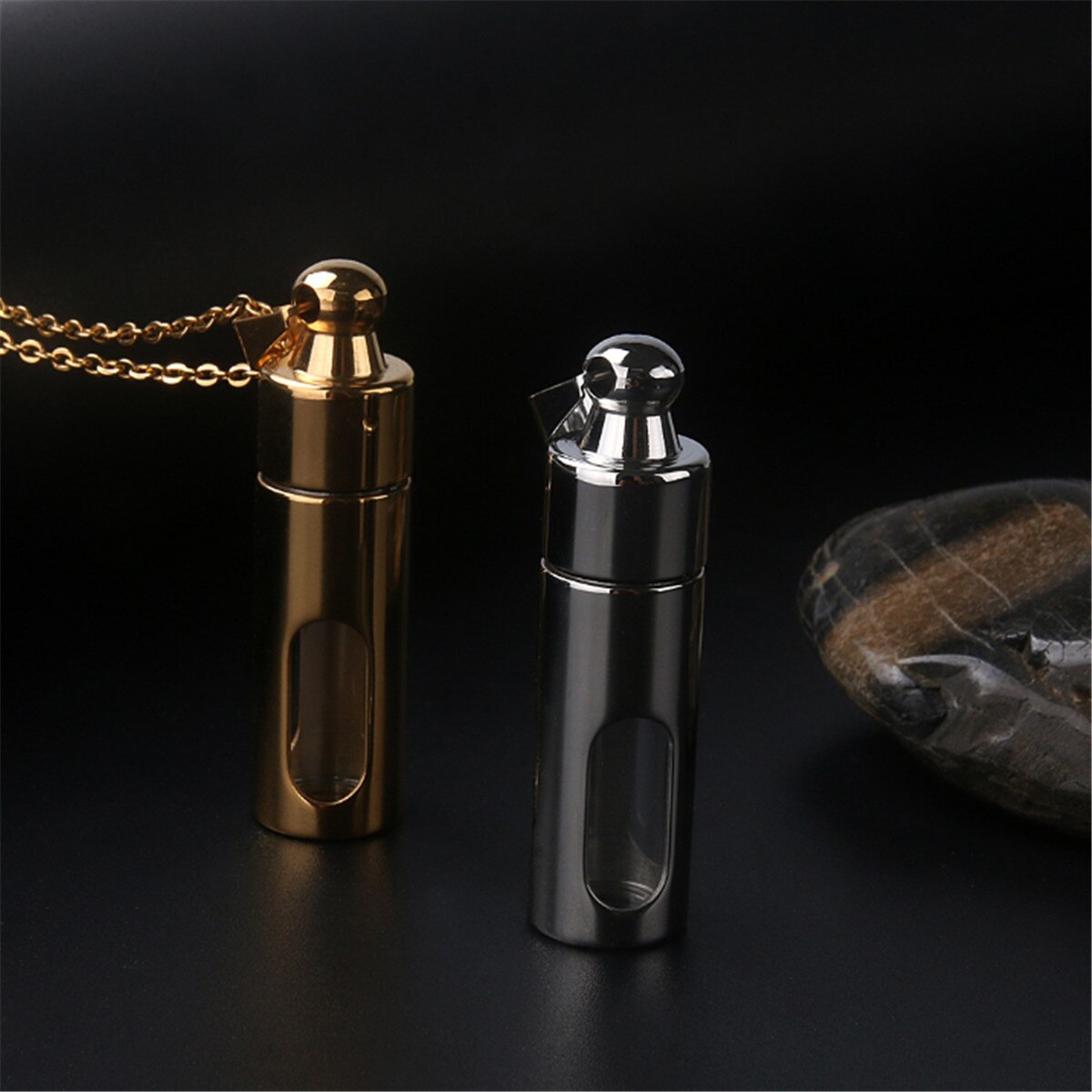 Colgante collar de hombre, urna de ceniza, cremación conmemorativa, contenedor de vidrio de acero inoxidable